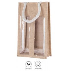 BORSA PORTA 2 BOTTIGLIE JUTA C-FIN 19+10x33cm