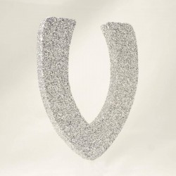 LETTERA POLISTIROLO GLITTER ARGENTO mm120x90 V