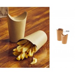 BOX CARTONCINO FRITTI KRAFT/PE AVANA ø8,5-6,4x14,5h 470ml...