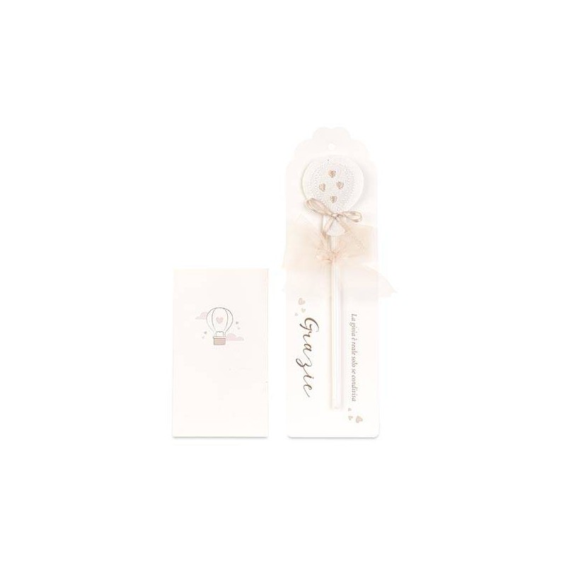 MATITA MONGOLFIERA CUORI BEIGE 1pz