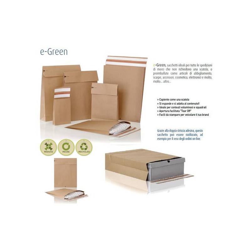 BUSTA CARTA EGREEN 110gr F.DO QUADRO 250x350x50+100mm 25pz