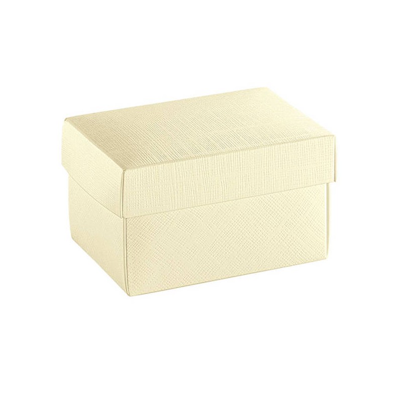 SCATOLA F/COPERCHIO SETA AVORIO 16,5x16,5x17cm