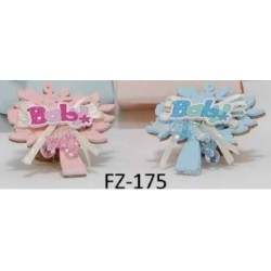 ALBERO IN LEGNO C/SCRITTA BABY ROSA 6pz