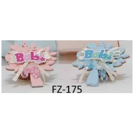 ALBERO IN LEGNO C/SCRITTA BABY ROSA 6pz