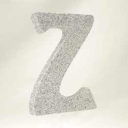 LETTERA POLISTIROLO GLITTER ARGENTO mm120x90 Z