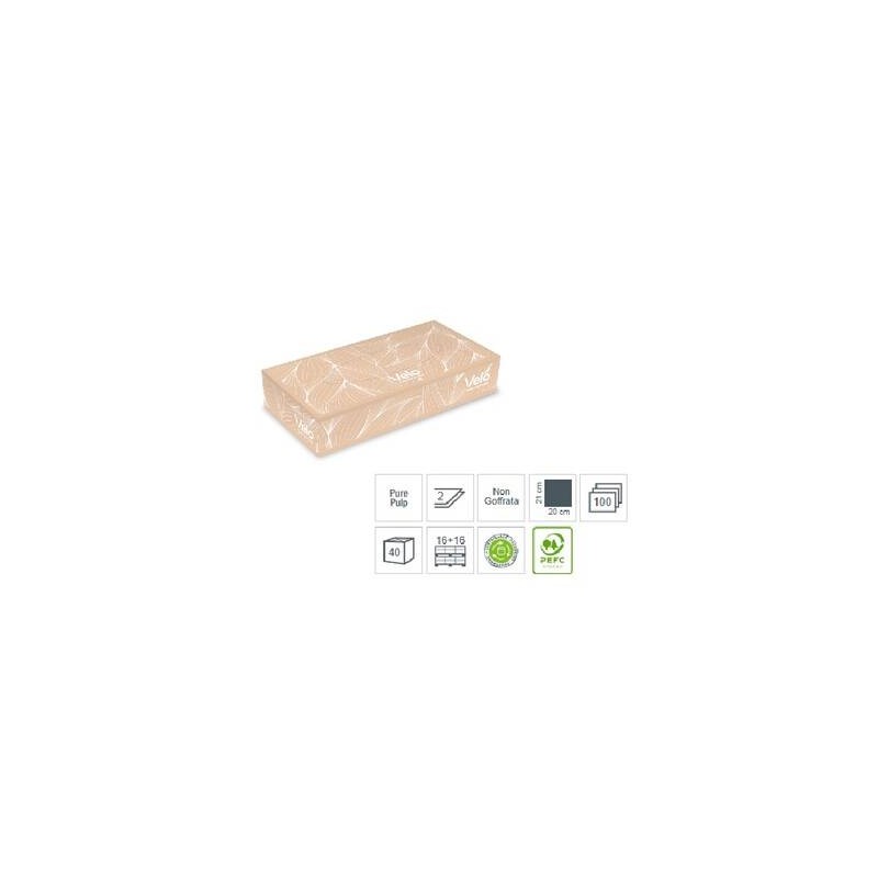 FAZZOLETTI IN BOX VELINE PURE PULP V100 21x20cm 2V 100pz VELO