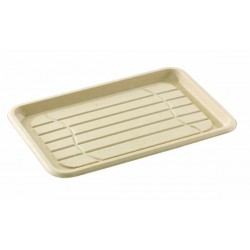 VASSOIO LARGE POLPA RETTANGOLARE 46x30xh.2,7 BIO COMPOSTABILE 25pz