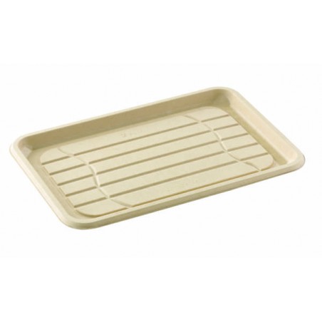 VASSOIO LARGE POLPA RETTANGOLARE 46x30xh.2,7 BIO COMPOSTABILE 25pz