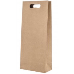 BORSA CARTA LUSSO M/FAGIOLO 2 BOTTIGLIE 18+9x42cm AVANA