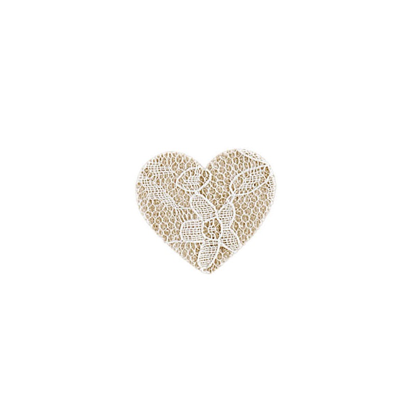 CUORE COTONE PIZZO BEIGE ø35mm 24pz