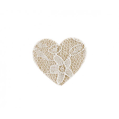 CUORE COTONE PIZZO BEIGE ø35mm 24pz