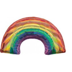 PALLONE MYLAR S/SHAPE ARCOBALENO IRIDESCENTE 86x48cm