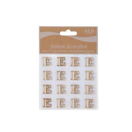 LETTERE 'E' IN LEGNO 10x10cm 16pz