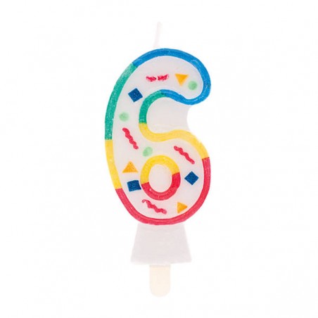 CANDELA NUMERO ARLECCHINO N°6