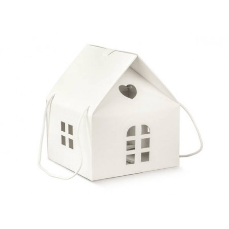 SCATOLA CASETTA C/CORDINI 20x20x18cm FIBRA BIANCO