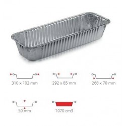 TEGLIA ALLUMINIO RETTANGOLARE LUNGA 100pz R88G
