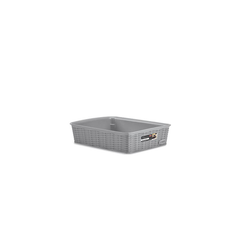 CESTO PVC ELEGANCE HIGH 25x19,5x6cm STONE GREY M