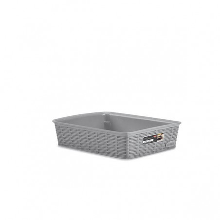 CESTO PVC ELEGANCE HIGH 25x19,5x6cm STONE GREY M