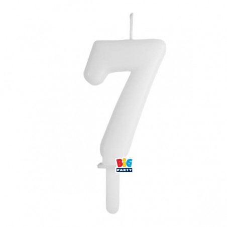CANDELINA NUMERO 7 TINY PLUMP BIANCO 7cm