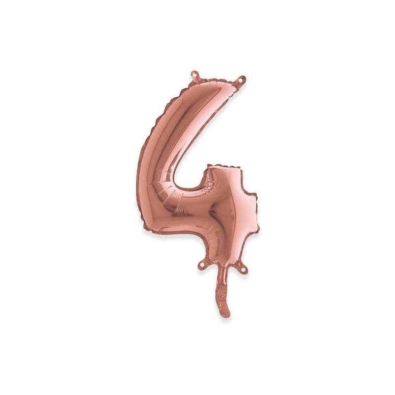 PALLONE NUMERO 4 MYLAR 36cm ROSE GOLD