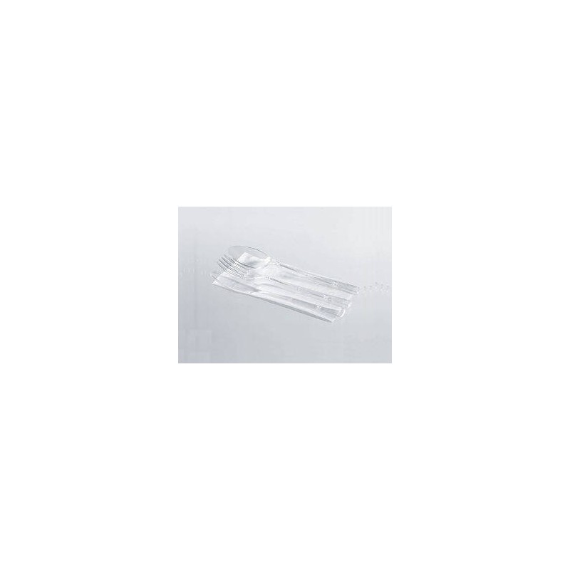 TRIS FORCHETTA+COLTELLO+CUCCHIAIO+TOV TRASPARENTI LUX 500pz