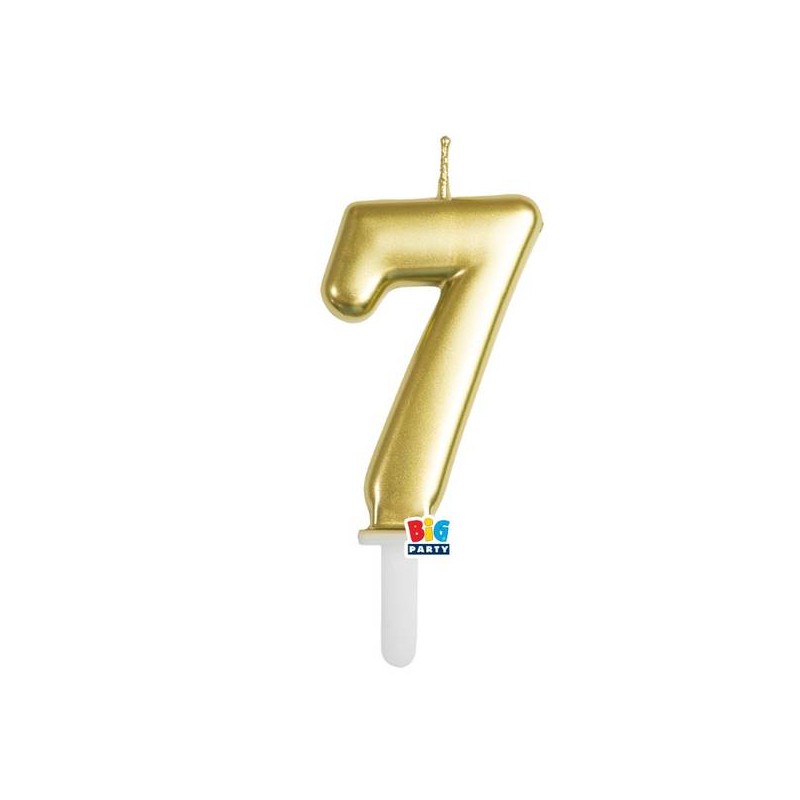 CANDELINA NUMERO 7 TINY PLUMP ORO METAL 7cm