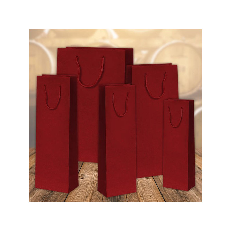SHOPPER KRAFT BORDEAUX 1 BOTTIGLIA C/DIV. 9x9x39cm