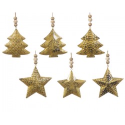 APPENDINO NATALIZIO IN FERRO ANTICO ORO H.14cm