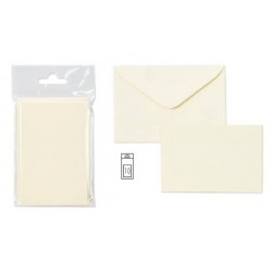 BIGLIETTO + BUSTA 7,5x11,2cm ISCHIA 10pz AVORIO