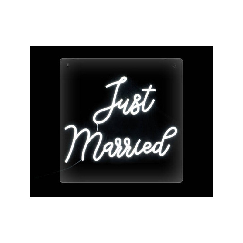 PANNELLO NEON LED JUST MARRIED 50x50cm