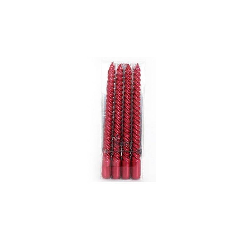 CANDELA STELO TWIST ROSSO 4pz