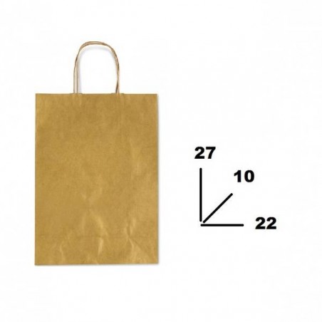 BORSA CARTA COLOR MIS.22+10x27cm ORO 553