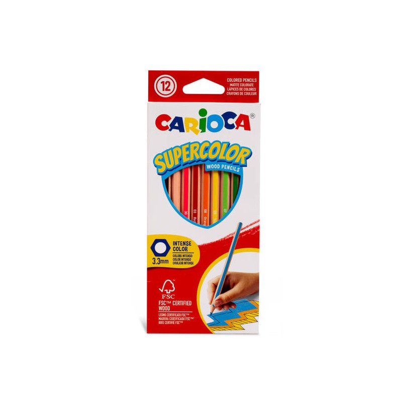 PASTELLI ESAGONALI CARIOCA SUPERCOLOR 12pz