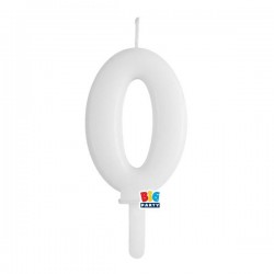 CANDELINA NUMERO 0 TINY PLUMP BIANCO 7cm