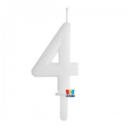 CANDELINA NUMERO 4 TINY PLUMP BIANCO 7cm