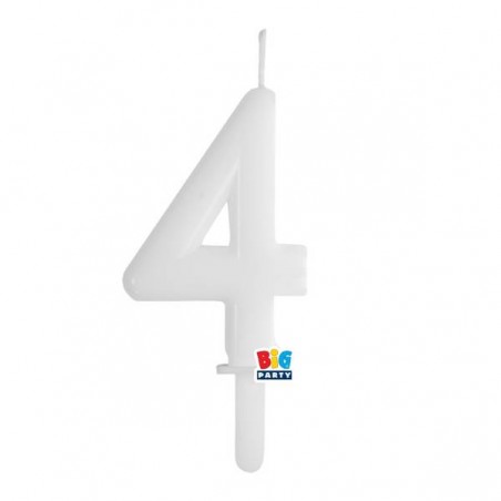 CANDELINA NUMERO 4 TINY PLUMP BIANCO 7cm