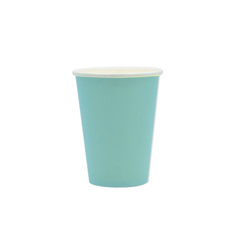 BICCHIERI 200cc ECOLOR BIODEGRADABILI ACQUA MARINA 25pz