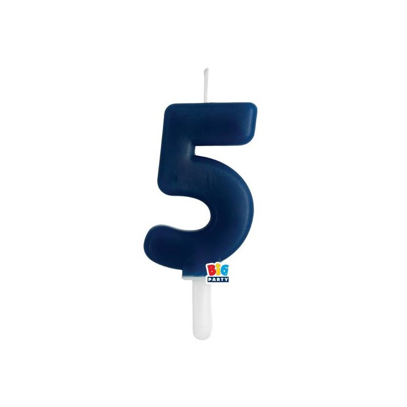 CANDELINA NUMERO 5 TINY PLUMP BLU NAVY 7cm