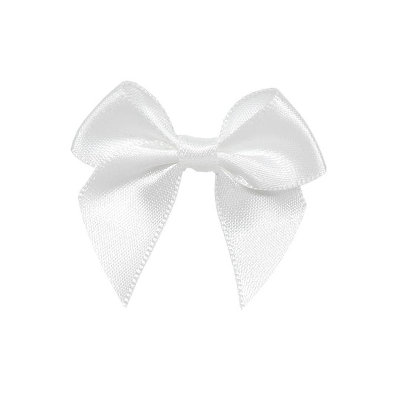 FIOCCO RASO SATIN BOW 4,5cm WHITE 24pz