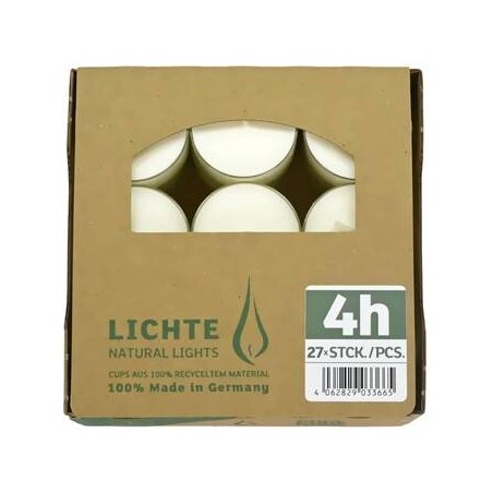 CANDELA TELIGHTS NATURAL 4H 27pz