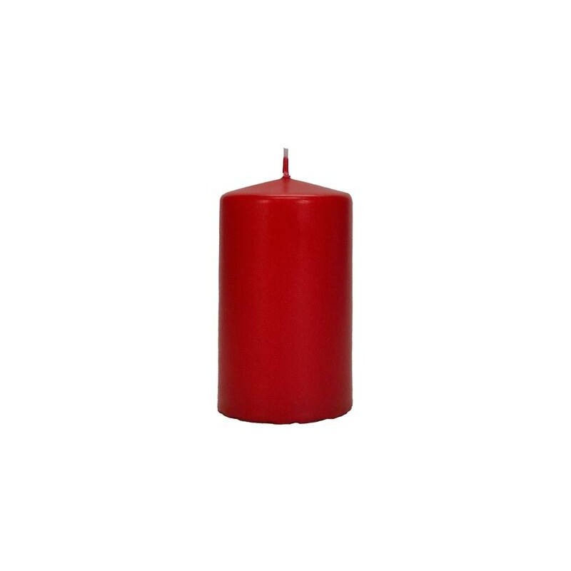 CANDELA MOCCOLO 10x7cm ROSSO RUBINO