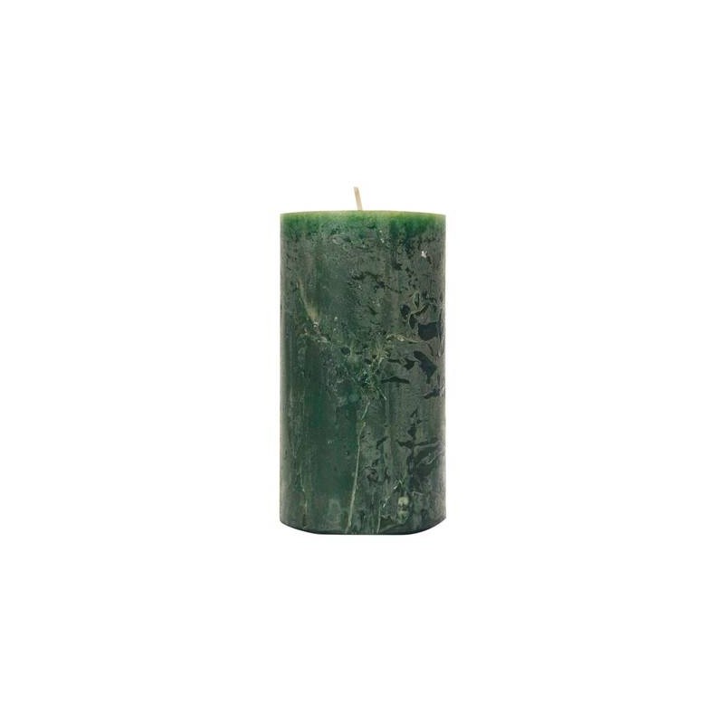 CANDELA MOCCOLO RUSTIC SAFE 8x6cm VERDE CACCIATORE