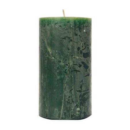 CANDELA MOCCOLO RUSTIC SAFE 8x6cm VERDE CACCIATORE