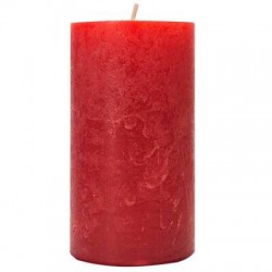 CANDELA MOCCOLO RUSTIC SAFE 8x6cm ROSSO RUBINO