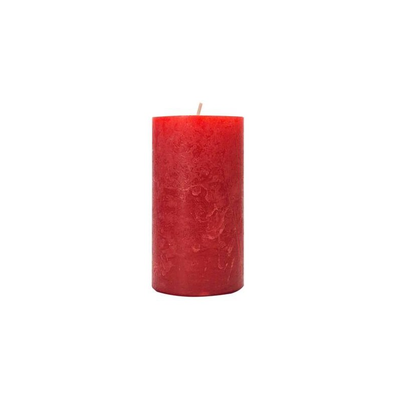 CANDELA MOCCOLO RUSTIC SAFE 8x6cm ROSSO RUBINO