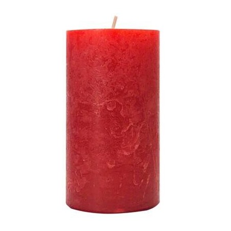 CANDELA MOCCOLO RUSTIC SAFE 8x6cm ROSSO RUBINO