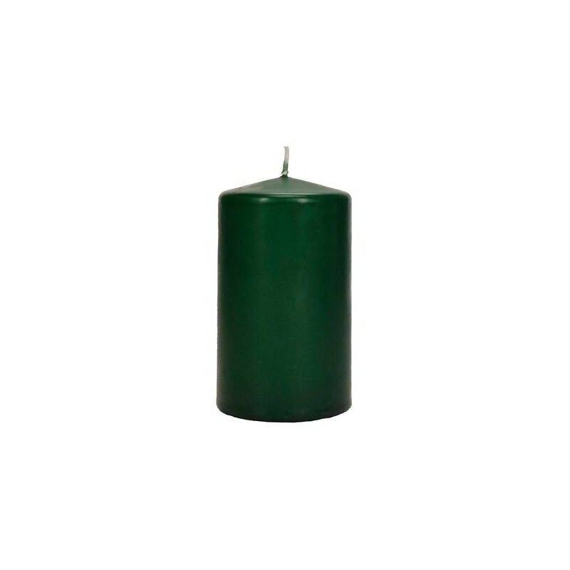 CANDELA MOCCOLO 8x6cm VERDE CACCIATORE