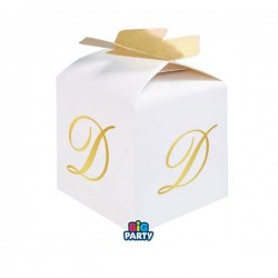 SCATOLINA CUBETTO PORTACONFETTI 5x7x5cm LETTERA D 10pz