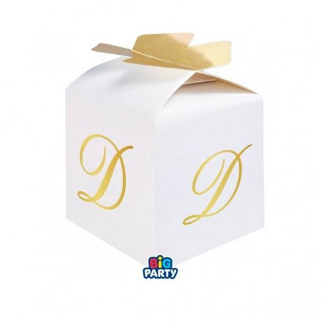 SCATOLINA CUBETTO PORTACONFETTI 5x7x5cm LETTERA D 10pz