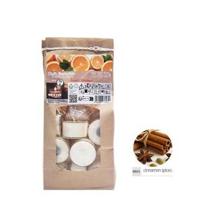CANDELA TEALIGHT 7H PROFUMO SPEZIE&CANNELLA 18pz